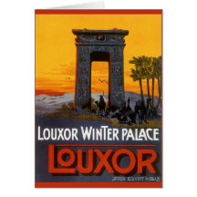 Vintage Travel Poster, Louxor Winter Palace, Egypt Greeting Card