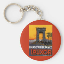 Vintage Travel Poster, Louxor Winter Palace, Egypt Key Chain