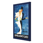Vintage Travel Poster, Love Romance Monte Carlo Canvas Prints