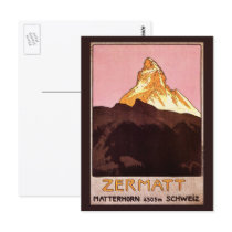 Vintage Travel Poster, Matterhorn, Switzerland Postcards