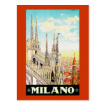 Vintage Travel Poster Milano, Italy Postcard
