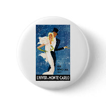 Vintage Travel Poster, Monte Carlo Pin