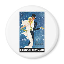 Vintage Travel Poster, Monte Carlo Fridge Magnet