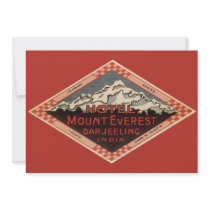 Vintage Travel Poster, Mount Everest, India Custom Invitation
