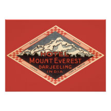 Vintage Travel Poster, Mount Everest, India Custom Invitation