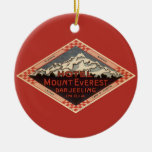 Vintage Travel Poster, Mount Everest, India Christmas Ornaments