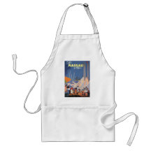 Vintage Travel Poster, Nassau, Florida, Sailboats Aprons