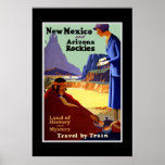 Vintage Travel Poster New Mexico Arizona Rockies posters