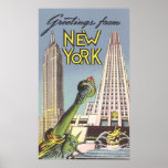 Vintage Travel Poster, New York City Landmarks