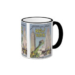 Vintage Travel Poster, New York City Landmarks Mug