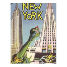 Vintage Travel Poster, New York City Landmarks Postcards