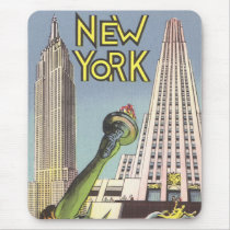 Vintage Travel Poster, New York City Mousepads