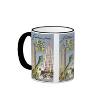 Vintage Travel Poster, New York City Coffee Mugs