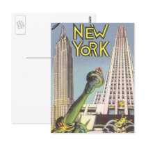 Vintage Travel Poster, New York City Postcard