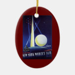 Vintage Travel Poster, New York World's Fair 1939 Christmas Ornaments