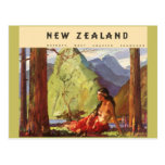 Vintage Travel Poster, New Zealand Native Woman Post Cards
