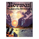Vintage Travel Poster, Norway Land of Midnight Sun Postcard