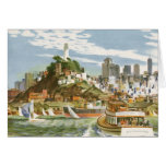 Vintage Travel Poster San Francisco Bay Ferry Boat Greeting Cards