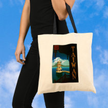Vintage Travel Poster, Taiwan Canvas Bag