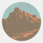 Vintage Travel Poster, Taos, New Mexico Round Stickers