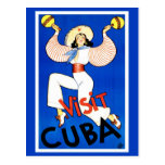 Vintage Travel Poster " Visit Cuba" Postcard