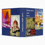 Vintage Travel Poster, Volterra Italy Bridge River 3 Ring Binder