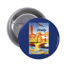 Vintage Travel Poster, Volterra Italy Bridge River Pins