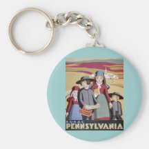 Vintage Travel - Rural Pennsylvania Key Chains