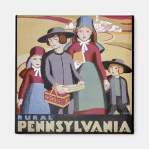 Vintage Travel - Rural Pennsylvania Magnets