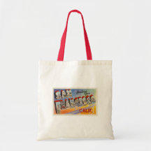 Vintage Travel San Francisco Tote Bags