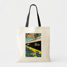 Vintage Travel - The Train Boat Canvas Bag