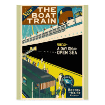 Vintage Travel - The Train Boat Post Card