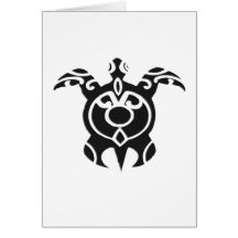 Vintage Tribal Turtle Tattoo Design Greeting Cards