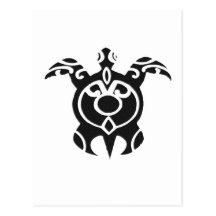 Vintage Tribal Turtle Tattoo Design Post Cards