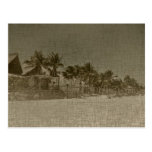 Vintage Tropical Beach Huts Post Cards