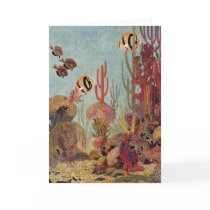 Vintage Tropical Fish and Coral in the Ocean Cards