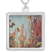 Vintage Tropical Fish and Coral in the Ocean Custom Jewelry