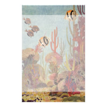 Vintage Tropical Fish and Coral in the Ocean Stationery