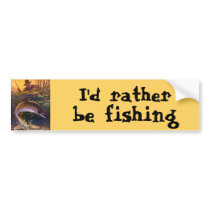 Vintage Trout Fishing; Catch and Release Bumper Sticker