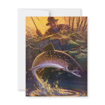 Vintage Trout Fishing; Catch and Release Custom Invitations
