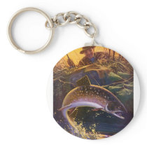 Vintage Trout Fishing; Catch and Release Key Chains