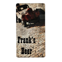 vintage truck beer bottle label