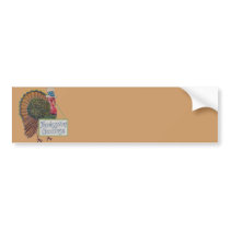 Vintage Turkey Thanksgiving Greetings Bumper Stickers