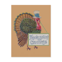 Vintage Turkey Thanksgiving Greetings Postcard