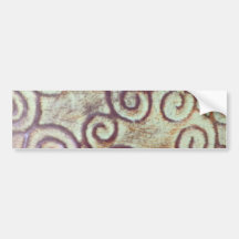 VINTAGE TURQUOISE/BROWN METAL DESIGN BUMPER STICKER