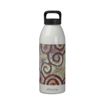 VINTAGE TURQUOISE/BROWN METAL DESIGN WATER BOTTLE