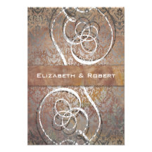 Vintage Tuscan Damask Elegant RSVP Cards Personalized Announcements
