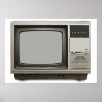 vintage tv set poster
