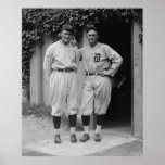 Vintage Ty Cobb and Walter Johnson Baseball Poster