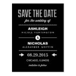 Vintage Type Wedding Save The Date - Black Postcard